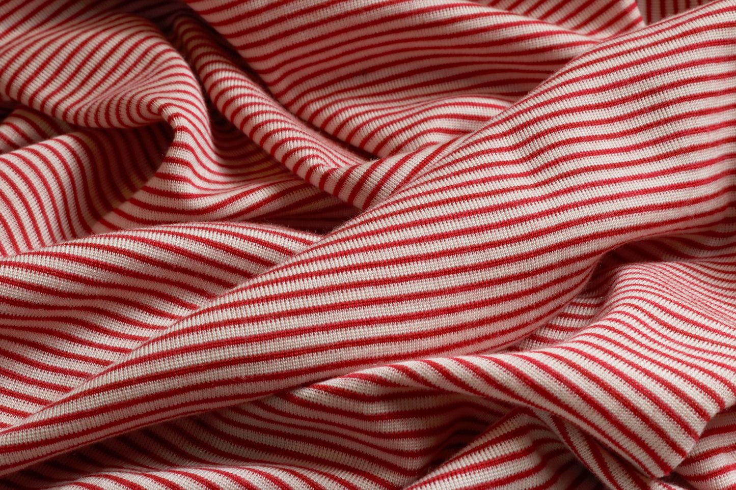 Bio Wolle/Seide Feinrippjersey, Rot-Naturweiß-Ringel