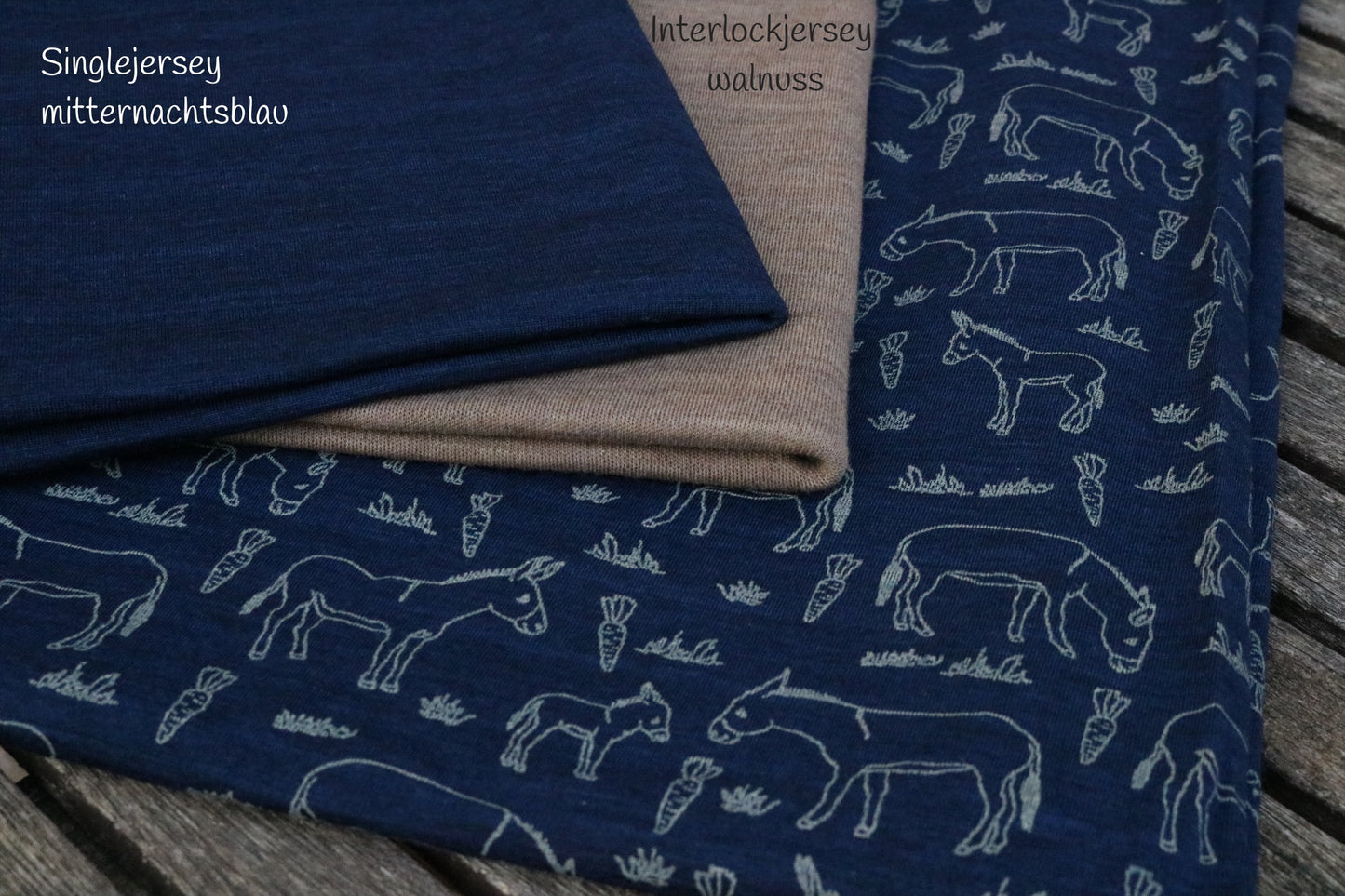Bio Merino Singlejersey, Eseltreu auf Mitternachtsblau