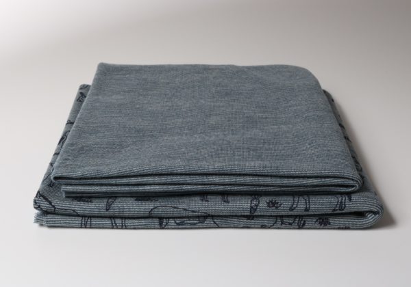 Wolle/Seide Stoffpaket Eseltreu/Morgenhimmelblau – Bild 2