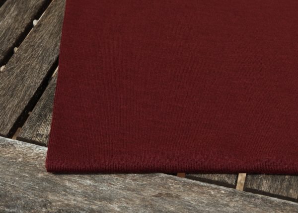 Reststück 50cm, Bio Merinojersey Feinripp, burgund (kbT, mulesingfrei, naturetexx) – Bild 2