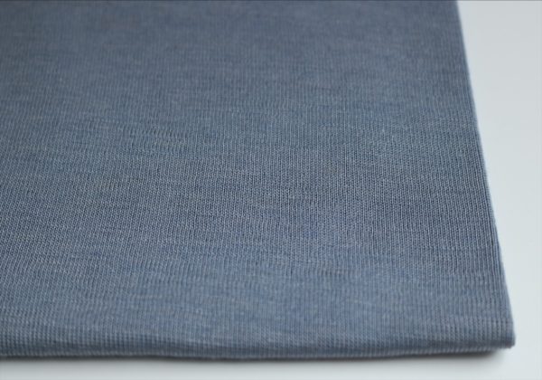 Coupon 1 m, Bio Wolle/Seide Jersey flauschig, taubenblau (kbT, mulesingfrei)