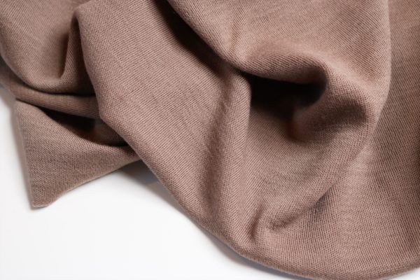 Reststück 65 cm, B-Ware Bio Merino Interlockjersey , haselnusseis (kbT, mulesingfrei) – Bild 4