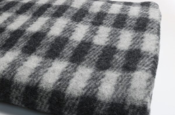 Coupon 70cm, Bio Merino-Wollfleece, Karo (100 % Wolle, kbT)