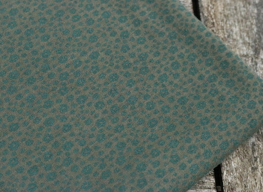Bio Merino Singlejersey, Blümchenmeer auf Raucholiv
