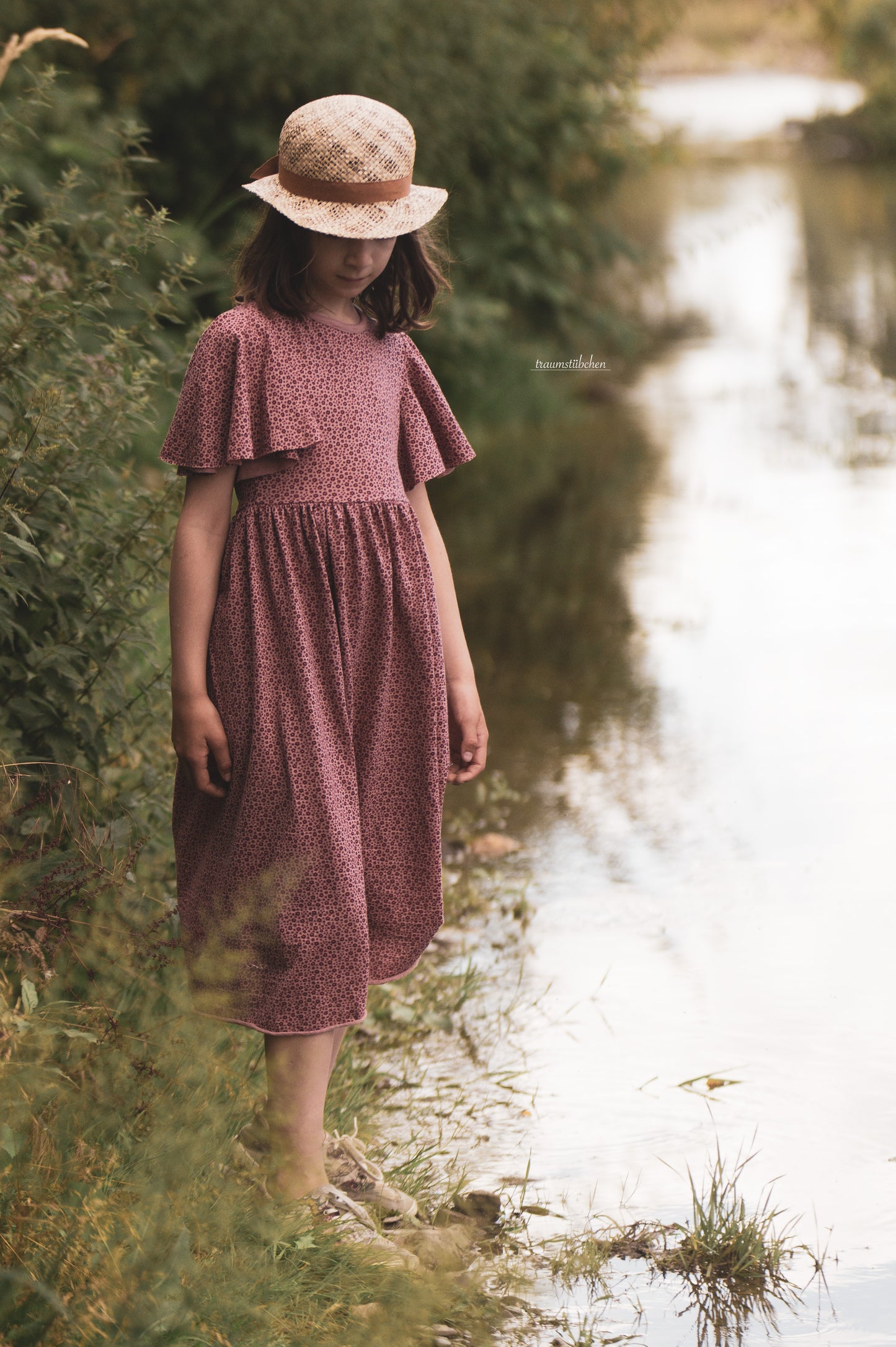 Bio Merino Singlejersey, Blümchenmeer auf Altrosa