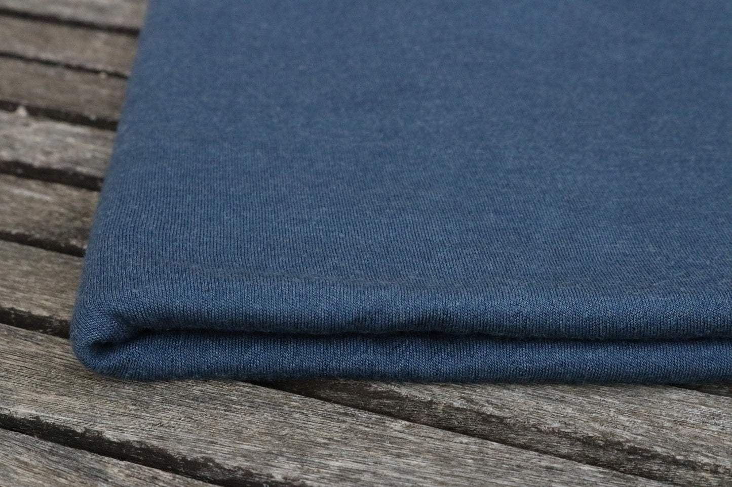 Bio Wolle/Seide Interlockjersey Meerblau