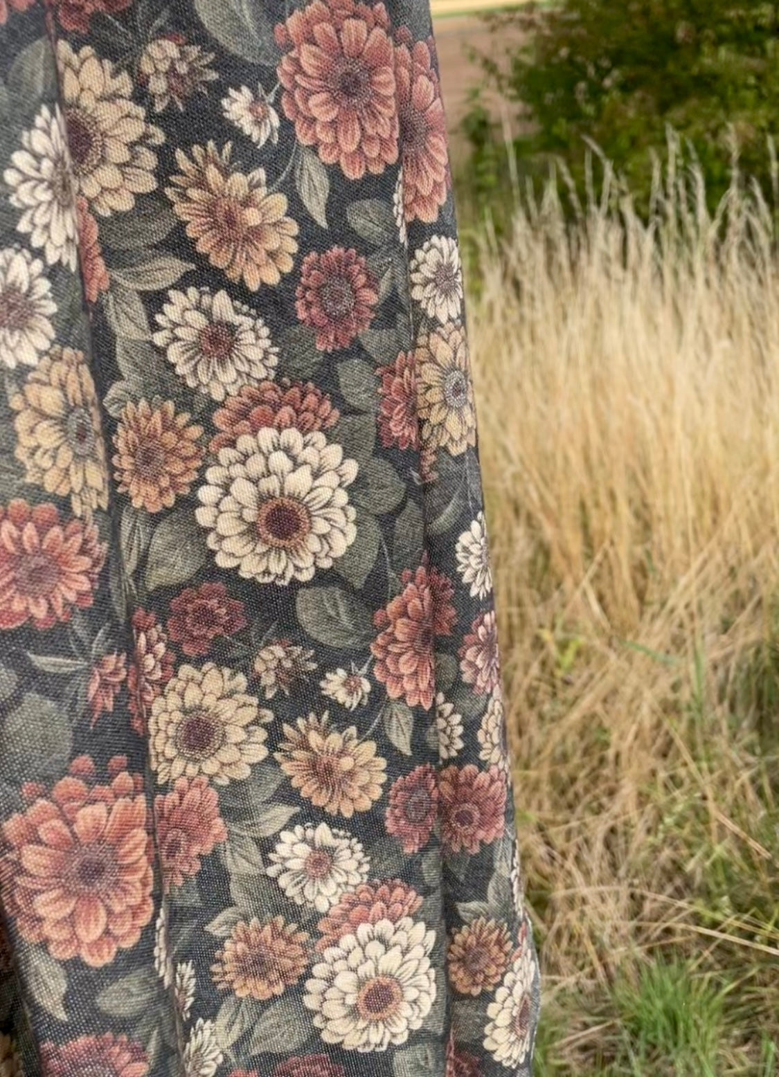 Bio Wolle/Seide Interlockjersey Herbstblumen