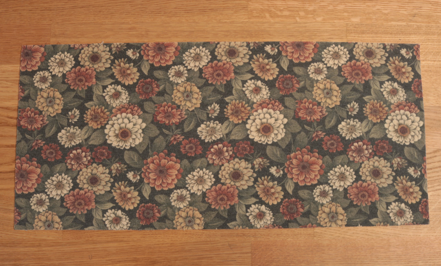 Stoffstreifen für ein Haarband, Bio Wolle/Seide Interlockjersey Herbstblumen