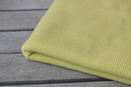 leichtes Bio Merino Wollbündchen gerippt, Pistaziengelb
