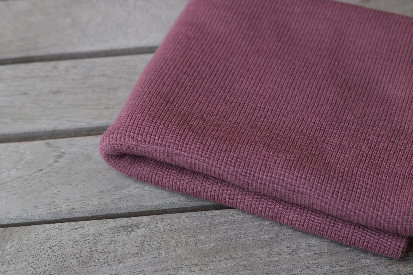leichtes Bio Merino Wollbündchen gerippt, Creamy Plum