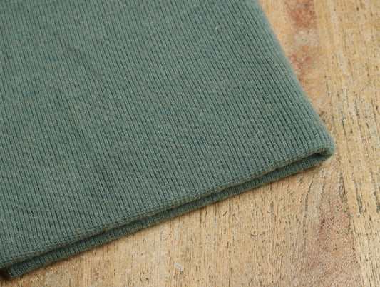 leichtes Bio Merino Wollbündchen gerippt, Eukalyptus - B-Ware