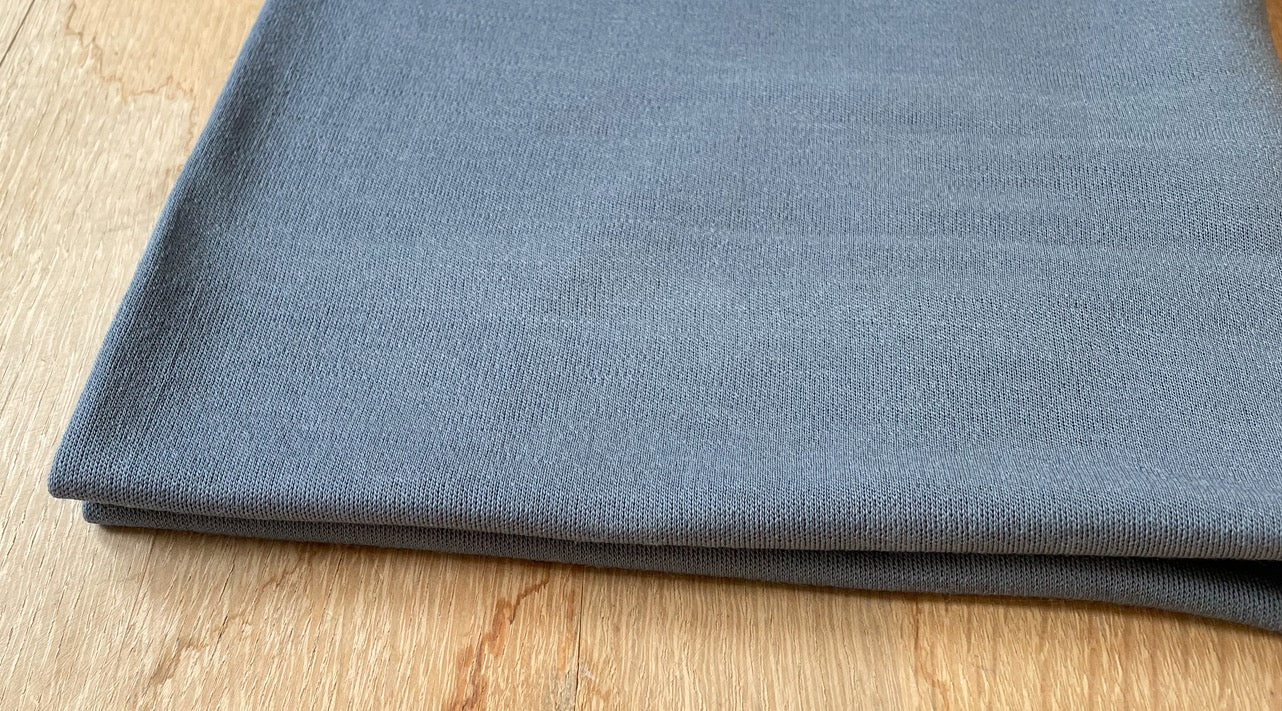 Bio Merino Interlockjersey, Aschblau