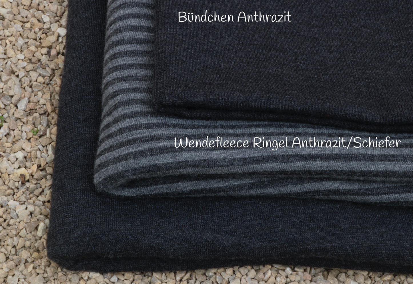 Bio Merino Wendefleece, Ringel Anthrazit/Schiefer