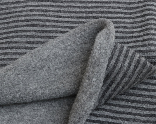 Bio Merino Wendefleece, Ringel Anthrazit/Schiefer