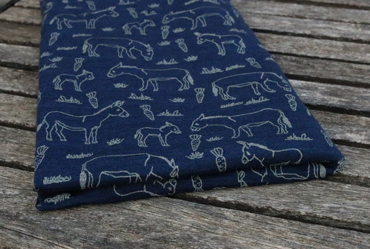 Bio Merino Singlejersey, Eseltreu auf Mitternachtsblau