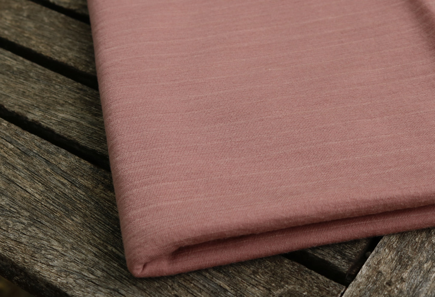 Bio Merino Singlejersey, Altrosa, schmal gestreift