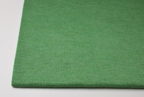 Bio Wolle/Seide Jersey extra schmal, z.B. für Bündchen, Kleegrün (kbT, mulesingfrei)
