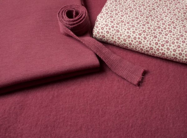 B-Ware Reststück 115 cm Bio Merino-Wollfleece, Waldfruchtsorbet (100 % Wolle kbT) – Bild 2
