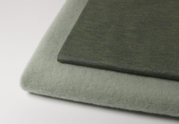 Wollfleece/WolleSeide-Jersey Paket Aloegrün/Pflaume-Birne-Mix