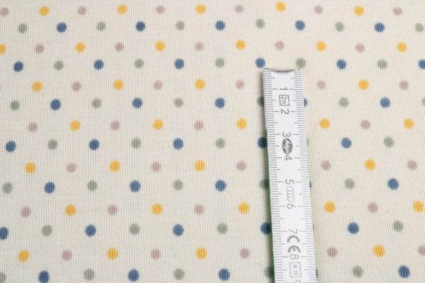 B-Ware Reststück 110 cm, Bio Wolle/Seide Jersey Glückspünktchen (kbT, mulesingfrei) – Bild 3