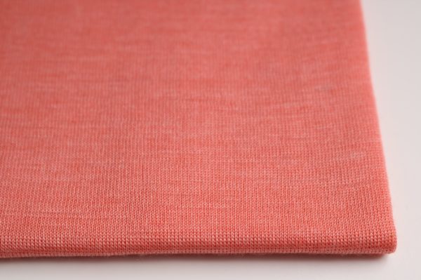 Bio Wolle/Seide Jersey flauschig, Schlauchware, koralle (kbT, mulesingfrei)
