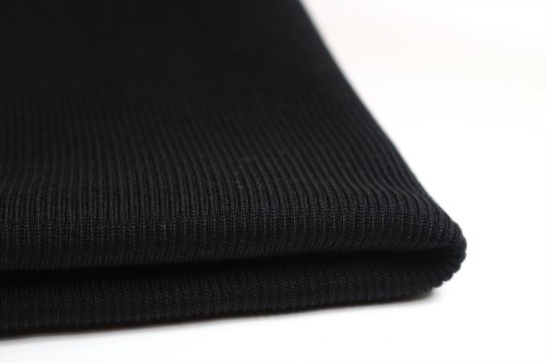 Bio Wollbündchen gerippt, schwarz (100 % Wolle kbT)