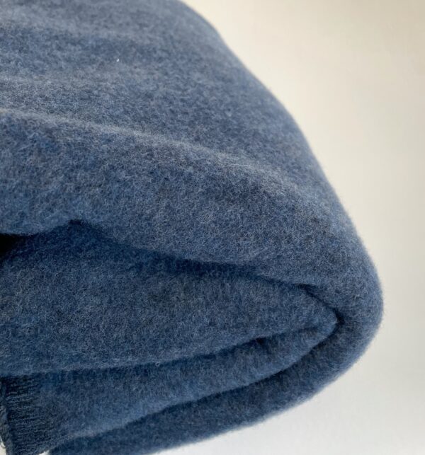 Bio Merino-Wollfleece, jeansblau meliert (100 % Wolle kbT)