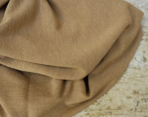 Coupon 50X75 cm, Breites Bio Wolle/Seide Bündchen, Ocker