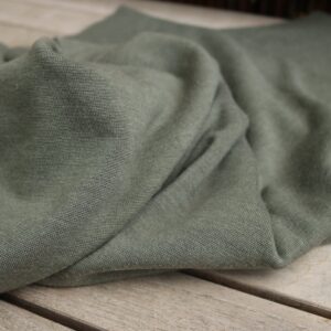 Coupon 50X75 cm, Breites Bio Wolle/Seide Bündchen, Thymian
