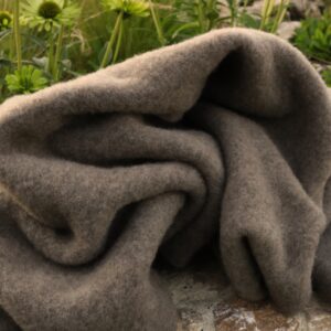 B-Ware Coupon 1 m, Bio Merino-Wollfleece, Taupe meliert (100 % Wolle kbT)