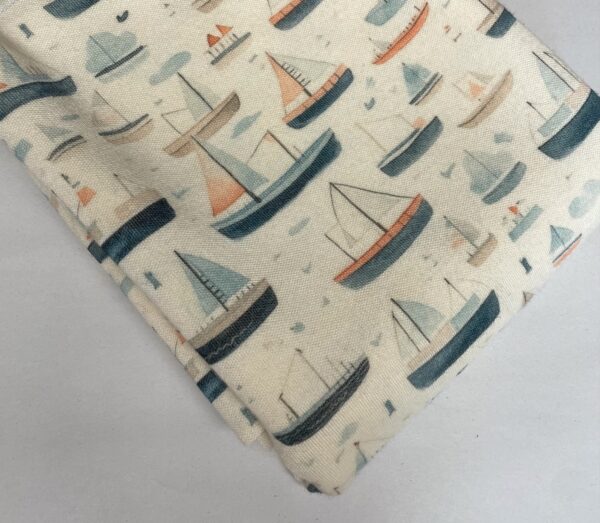 Coupon 70 cm, Wolle/Seide Interlockjersey, Segelboote